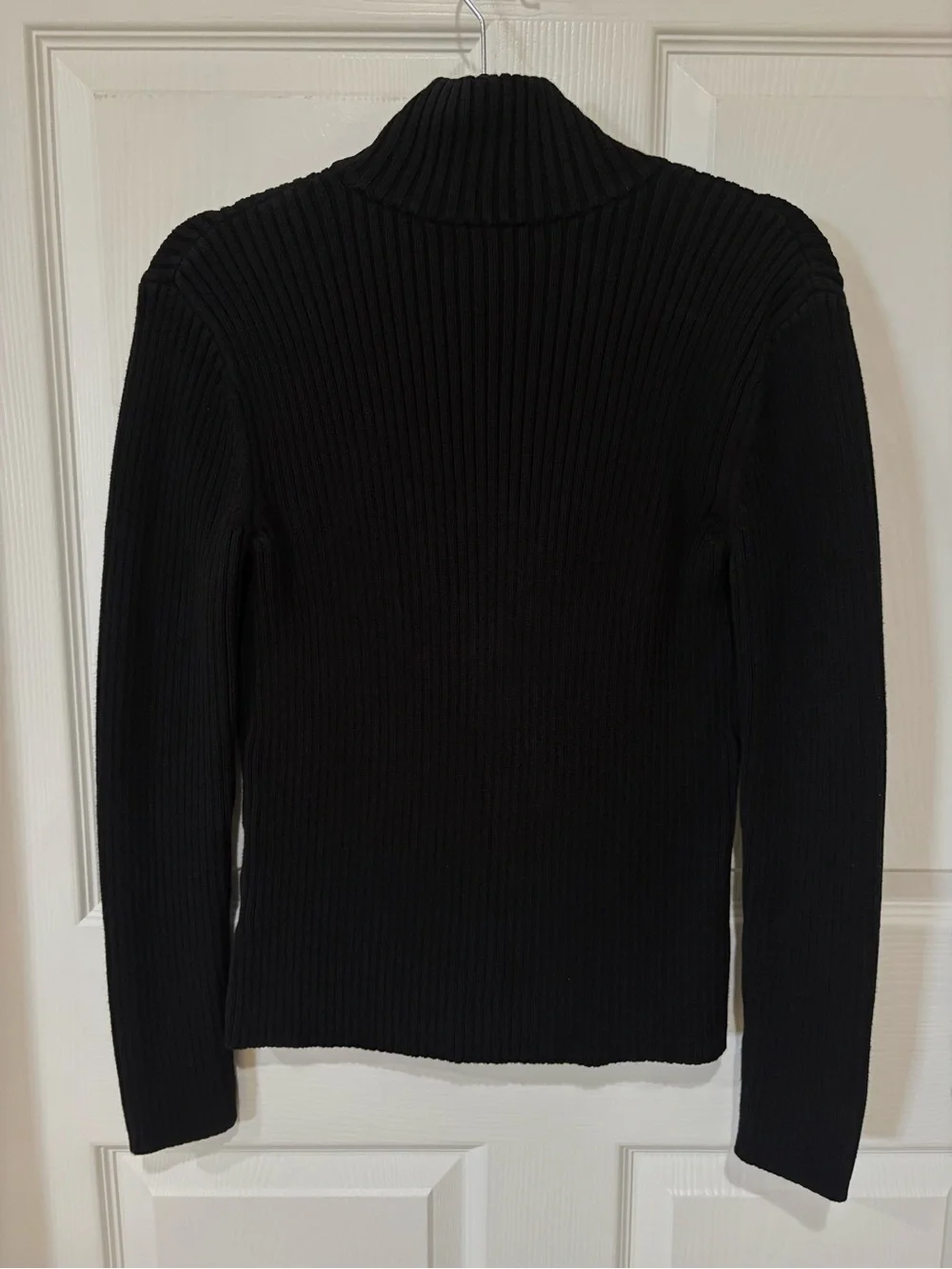Lauren Ralph Lauren Ribbed Zip-Up Sweater Jacket Women’s Size M Black Classic